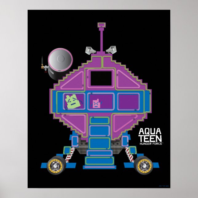 Poster Voiture Aqua Ado Hunger Force Mooninites (Devant)