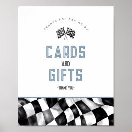 Poster Voiture Blue Race Anniversaire Cartes et Cadeaux S