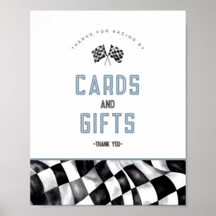 Poster Voiture Blue Race Anniversaire Cartes et Cadeaux S