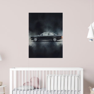 Poster Voiture BMW noire moderne - Art aquarelle – Minima