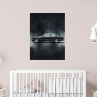 Poster Voiture BMW noire moderne - Art aquarelle – Minima