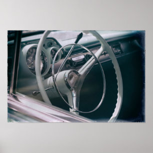Poster Voiture Classique Intérieur Rétro Automobile Du Mi
