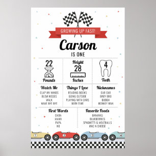 Poster Voiture de course Anniversaire Carte de jalon Anni