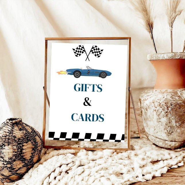 Poster Voiture de course cadeau et carte Signal fête d'an (Créateur téléchargé)