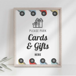 Poster Voiture de course Carte d'anniversaire et cadeaux