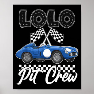 Poster Voiture de course fête d'anniversaire famille lolo