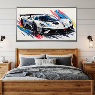 Poster Voiture de course pour les passionnés de futurisme