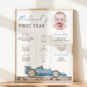 Poster Voiture de course rétrograde - Symbole de l'étape