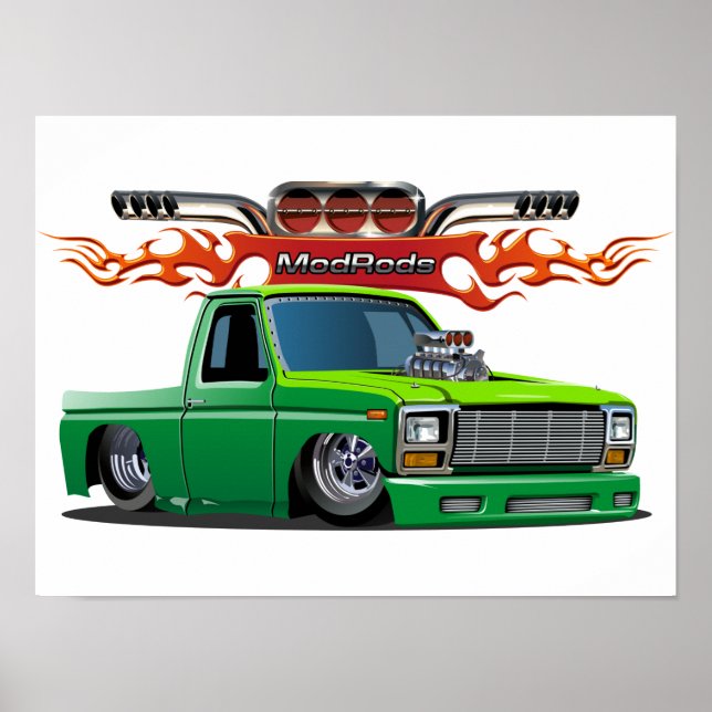 Poster voiture de dessin animé (Devant)