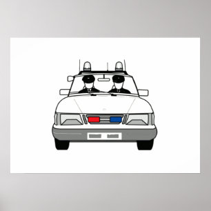 Poster Voiture de la police de dessin