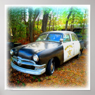 Poster Voiture de patrouille des 500 en Junk Yard Weeds