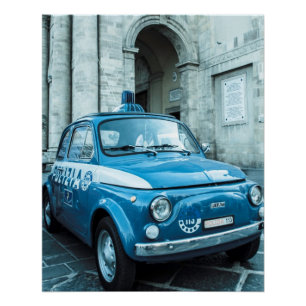 Poster Voiture de police parfaite de l'affiche   Fiat 500