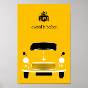 Poster Voiture jaune vintage classique de mineur de