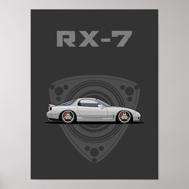 Poster voiture JDM RX7 FD rotative (Devant)