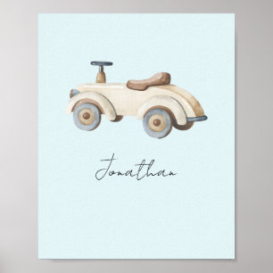 Poster Voiture jouet vintage personnalisable