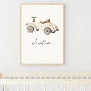 Poster Voiture jouet vintage personnalisable