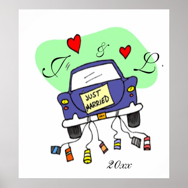 Poster Voiture juste mariée (Devant)