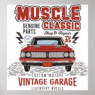 Poster Voiture Muscle Classique