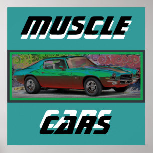 Poster Voiture musculaire les années 70