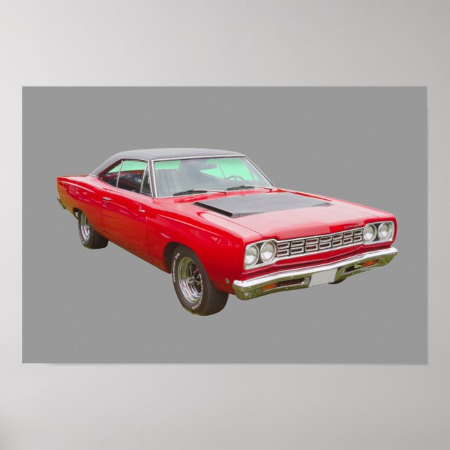 Poster Voiture musculaire Plymouth 1968 (Devant)