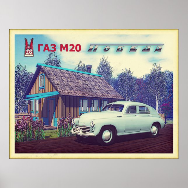 Poster Voiture Russe Et Dacha (Devant)