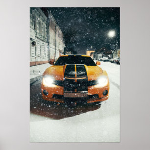 Poster Voiture sport Jaune Noir cool