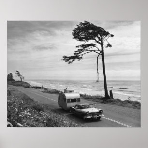 Poster Voiture tirant la remorque