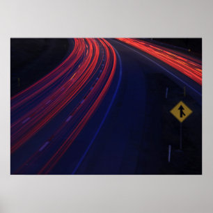 Poster Voiture Traces de signalisation