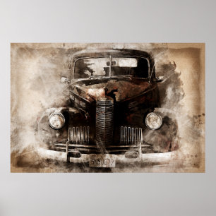 Poster Voiture vieille minuterie