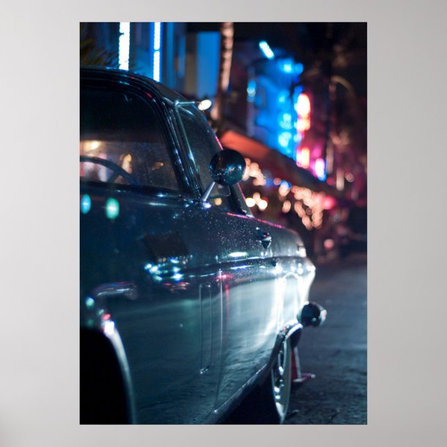 Poster Voiture vintage Ocean Drive (Devant)