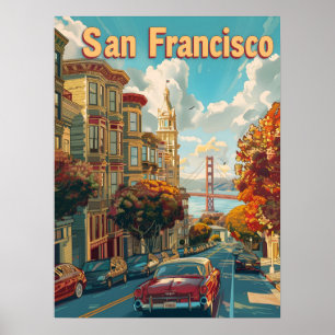 Poster Voiture Vintage San Francisco