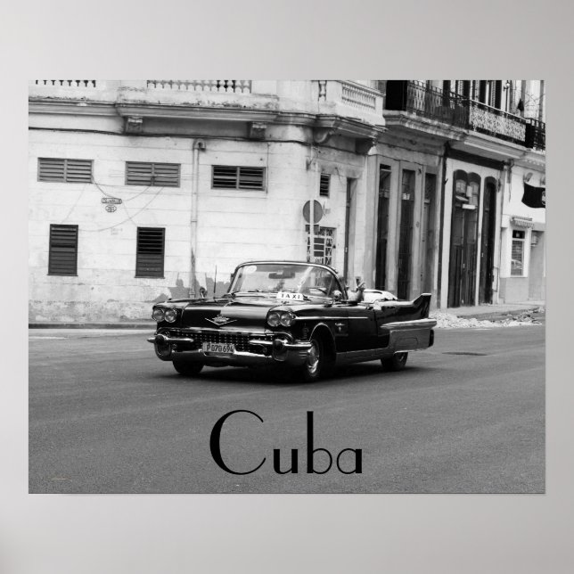 Poster Voitures américaines à La Havane Cuba (Devant)