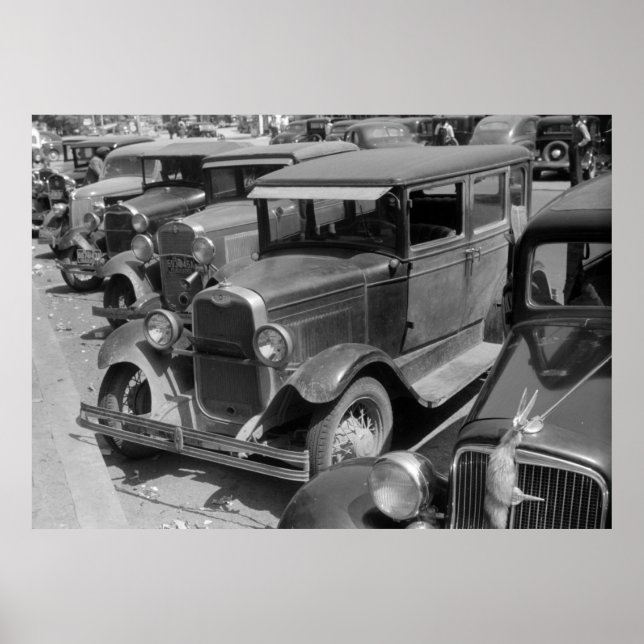 Poster Voitures classiques Greensboro, Géorgie années 194 (Devant)