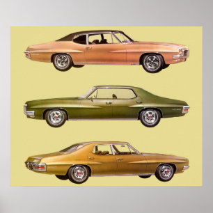 Poster Voitures de trois muscles en 1970