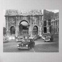 Voitures et monuments anciens Rome Italyvintage, c