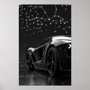 Poster Voitures modernes noires élégantes protégées par l