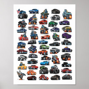 Poster Voitures musicales, Voitures classiques, Camions e