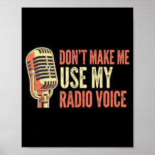 Poster Voix d'annonceur cool humour vintage Broaasting St