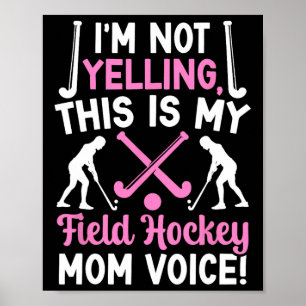 Poster Voix de mère de hockey sur gazon Mère d'un joueur 