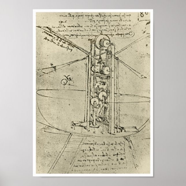 Poster Vol automatique, Leonardo da Vinci, 1488 (Devant)