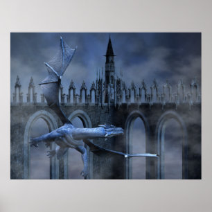 Poster Vol bleu de dragon