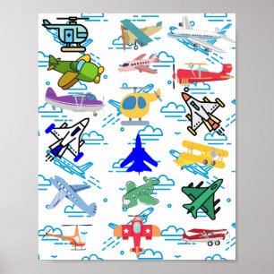 Poster Vol d'aviation amusant