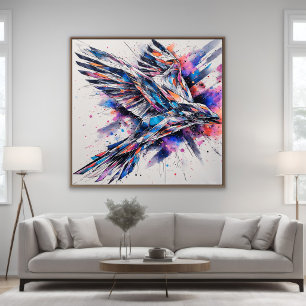 Poster Vol de liberté chromatique