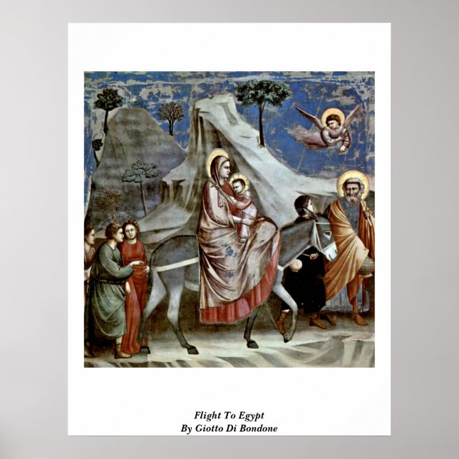 Poster Vol En Egypte Par Giotto Di Bondone (Devant)