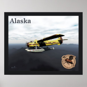 Poster Vol Moose Aviation de Havilland DH3-C Otter