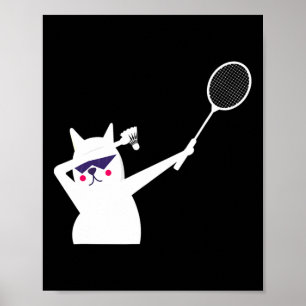 Poster Volant de badminton Chat Pour Hommes Femmes Enfant
