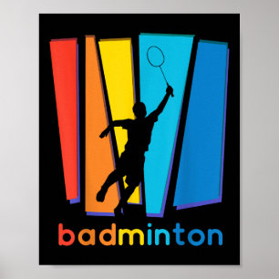 Poster Volant de badminton coloré Art Sports