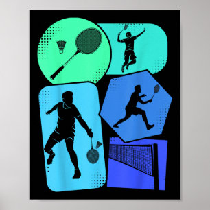 Poster Volant de badminton enfants garçons jeunesse homme