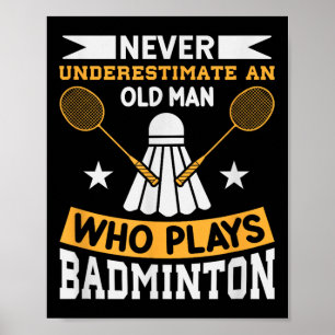 Poster Volant de badminton Raquette Joueur de badminton 