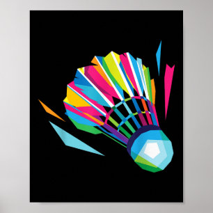 Poster Volant de Badminton Raquette Sport Badminton Pop A
